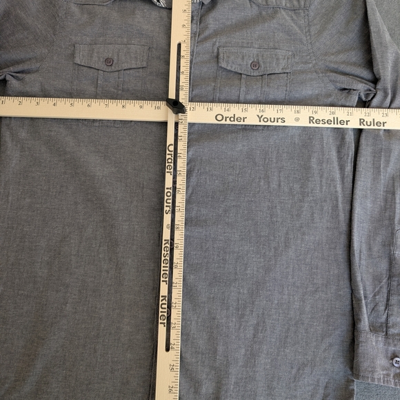 Fried Denim NYC Men’s Slim Fit Grey Button Down Shirt - Medium - Picture 4 of 5